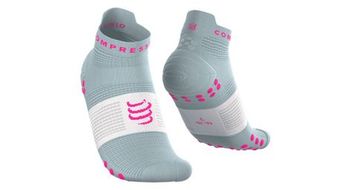 Calcetines compressport pro racing v4 0 run low azul rosa
