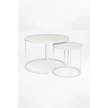 Set 2 Mesas Centro Renty 80 - 48 Cm De Pb Melamina 48*80*80 Cm - Blanco