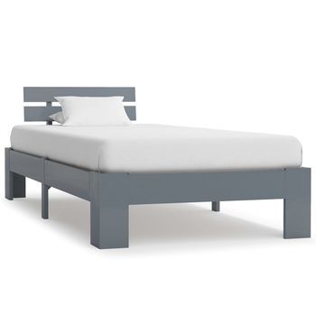 Estructura De Cama Sin Colchón Madera De Pino Gris 100x200 Cm Vidaxl