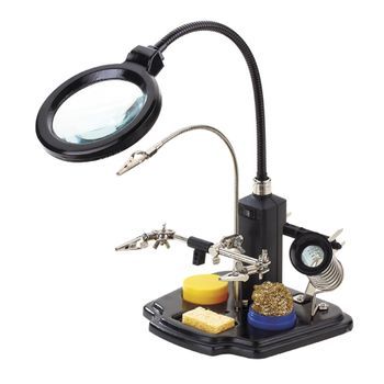 Soporte De Soldador Con Lupa Y Pinzas De Cocodrilo Hrv7571 Nimo