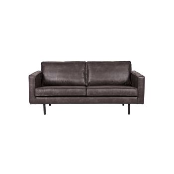 Rodeo 2 Seater Leather Sofa in Black by BePureHome