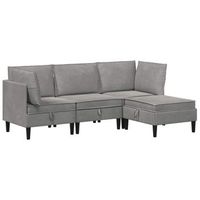 juego de muebles de salon 4 uds gris claro terciopelo vidaxl