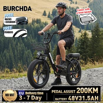 BURCHDA 2026 NUEVA Bicicleta Eléctrica Urbana U8, Batería de Litio de 48V31.5AH, Bicicleta Eléctrica con Neumáticos Gruesos de 20 Pulgadas y 4.0, Bicicleta Eléctrica para Adultos