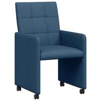 sillas de comedor con ruedas 2 uds tela azul 58 x 65 x 94 cm vidaxl