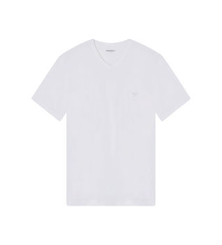 Emporio Armani para hombre. EM000378_AF20672 Camiseta cuello pico blanco (M), Casual, Algodón, Manga corta