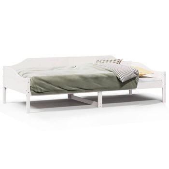 Cama Individual | Cama De Adulto | Estructura De Cama Sin Colchón Madera De Pino Blanca 90x200 Cm
