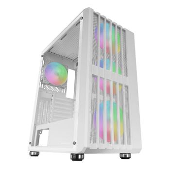 Mars Gaming MC-VAULT Caja Gaming ATX 4x Ventiladores ARGB 12cm Frontal Mesh Cristal Templado Blanco