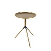 mesa auxiliar de metal dorado