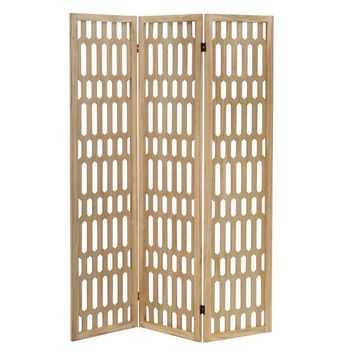Biombo De Madera De Paulonia Con Diseño De Hexágonos De 120x170 Cm Casaselección
