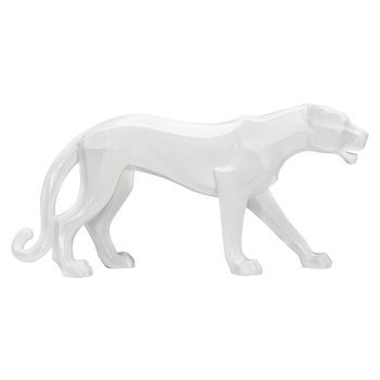 Pantera En Resina Blanca Cm 70x18x32,5