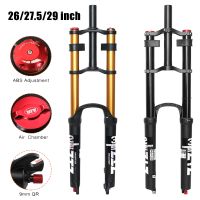 horquilla delantera de suspension neumatica para bicicleta de montana de 2627529 pulgadas 180 mm de recorrido ajuste de rebote horquilla de doble hombro para ciclismo xc am
