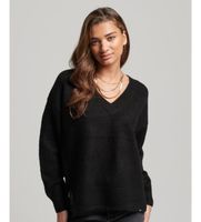 superdry para mujer w6110521a jersey extragrande con cuello de pico negro xs casual acrilico
