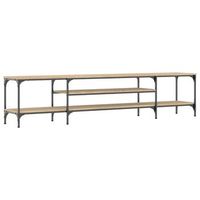 mueble tv madera ingenieria y hierro roble sonoma 201x35x45 cm