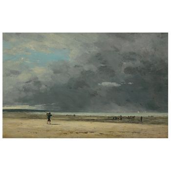 Legendarte - Cuadro Lienzo, Impresión Digital - Deauville, Marée Basse - Eugène Boudin - Decoración Pared Cm. 50x80