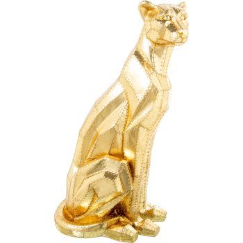 Figura Resina Leopardo Dorado