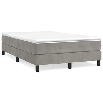 Estructura De Cama Con Somier Terciopelo Gris Claro 120x200 Cm Vidaxl