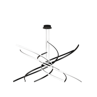 lampara de arana led moderna tornado 88 w 5950 lm color negro luz blanca natural lampara colgante