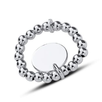 Anillo bola elástica de plata 925 grabable