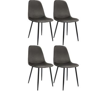 Set de 4 sillas de comedor maryam terciopelo antracita 54x45x88 cm