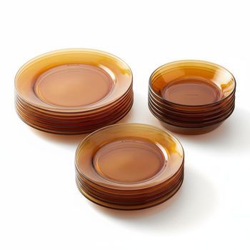 Vajilla 18 Piezas Lys Ámbar, Vidrio Templado Fabricado En Francia
