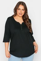 yours for good top algodon negro cuello panadero mujer curvy y tallas grandes yours for good