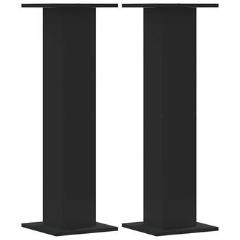 Soportes De Plantas 2 Uds Madera Ingeniería Negro 30x30x95 Cm Vidaxl