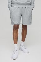 pantalon corto holgado cargo de largo medio gris