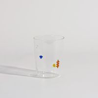 vaso de pasta de vidrio con motivos multicolores