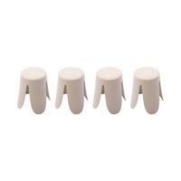 taburetes apilable de borreguito texturizado set de 4 beige