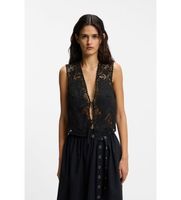 boss para mujer 50556743 chaleco bordado irika negro 34 casual sintetico
