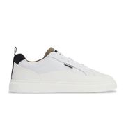barbour para hombre mfo0843 zapatillas de piel stannington trainer blanco 44 plano cordones casual