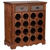 baul botellero de madera 63x31x695h cm - marron
