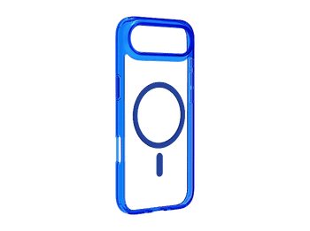 Funda móvil - CellularLine ICONIC MAG, Para iPhone 17 Air, Ultrarresistente, MagSafe, Azul y Transparente