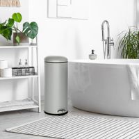 cubo de basura de acero de 30 litros gris