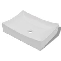 lavabo de ceramica porcelana art blanco con brillo vidaxl