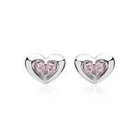 pendientes de plata 925 en forma de corazon con circonita