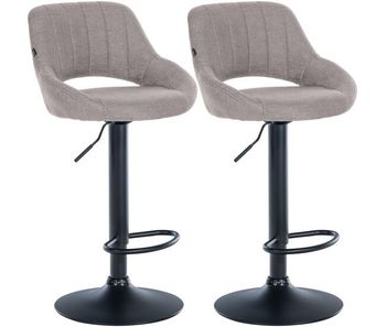 Juego de 2 taburetes de bar milet con tapizado de tela gris 48x47x85 cm