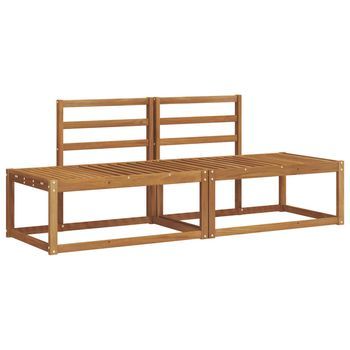 Conjunto De Sofás De Exterior 2 Piezas | Mueble De Jardín Natural 182,5 X 63 X 73 Cm