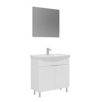 conjunto de mueble con lavabo y espejo 2 piezas  - 80 x 50 x 83 cm - blanco