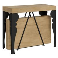consola extensible 90x40300 cm effecto madera roble natural
