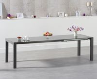 joseph extending dark grey high gloss dining table