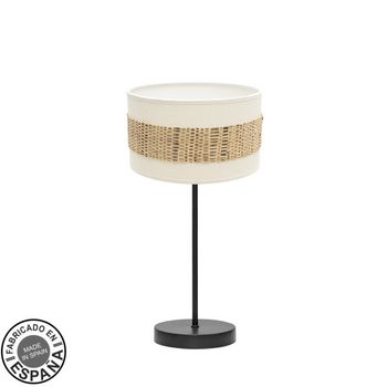 Sobremesa pequeño nicaragua 1xe14 negro/blanco/natural 43x17x17cm