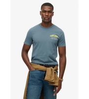 superdry para hombre m1012242a camiseta mountain relaxed azul m casual algodon manga corta