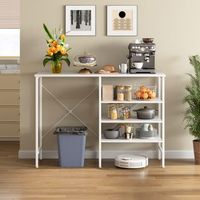 mesa de almacenamiento - mueble organizador - mdf y metal - blanco 120x40x855cm