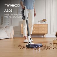 aspiradora inalambrica tinetineco a30s 60 minutos de autonomia gran capacidad deposito de polvo de 1l cepillo anti-enredos luz led purecycle tec