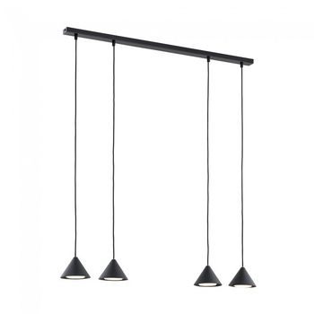 Lámpara de techo lout negro (4 luces)