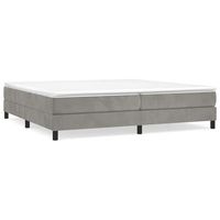 cama matrimonial  cama para adultos  estructura de cama box spring terciopelo gris claro 200x200 cm