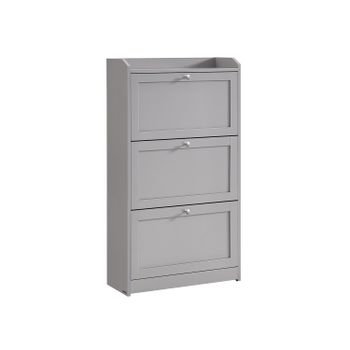 Mueble Zapatero 3 Compartimientos, Gris Paloma / 24 x 60 x 108 cm