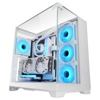 mars gaming mc-vision caja atx triple cristal templado sin marco diseno doble camara usb 30 blanco