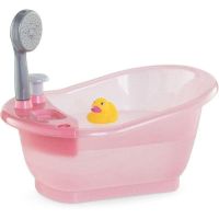 banera de muneca corolle rosa brillante con ducha y pato 30-36 cm